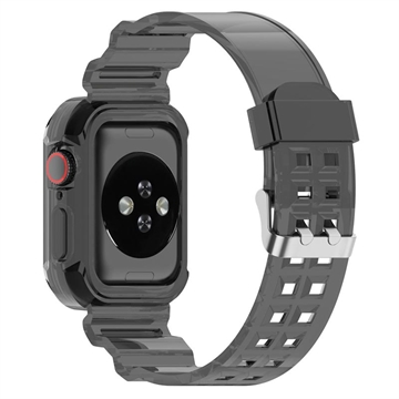 Curea de Schimb din Silicon Apple Watch Series 10 cu Cadru Integrat - 42mm - Negru transparent