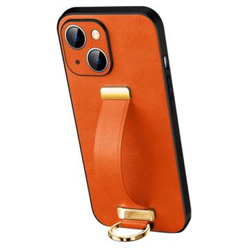 Husă Hibrid cu Curea de Mână iPhone 14 Plus - Sulada Fashion - Portocaliu