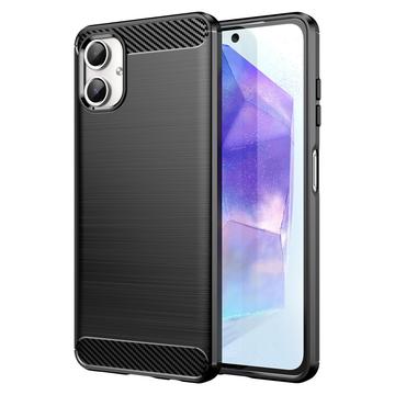 Husă TPU Brushed Samsung Galaxy A06 - Fibră de Carbon - Negru