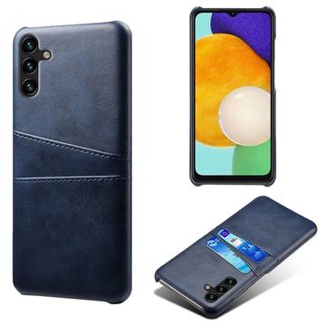 Husă din Plastic Acoperită cu pentru Samsung Galaxy A14 cu Buzunare pentru Card - Albastru