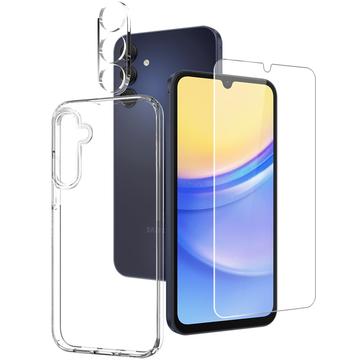 Samsung Galaxy A15 Northjo Set de protecție 3 în 1 - Transparent