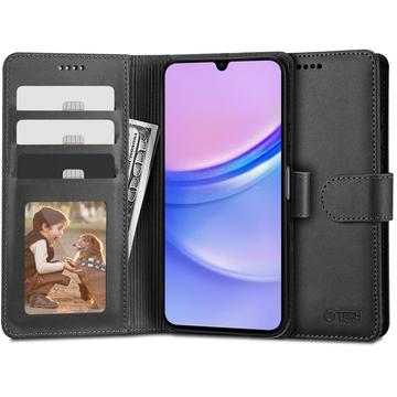 Husa portofel cu magnet & suport Samsung Galaxy A15 Tech-Protect - Negru