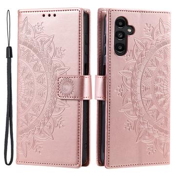 Husă Portofel Samsung Galaxy A16 - Mandala - Auriu Roze