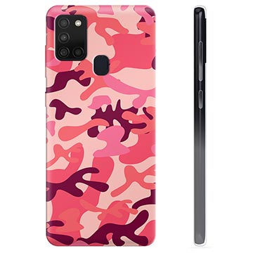 Husă TPU - Samsung Galaxie A21s - Camuflaj Roz