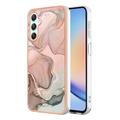 Husă TPU Samsung Galaxy A25 - Marble Pattern Electroplated IMD - Roz