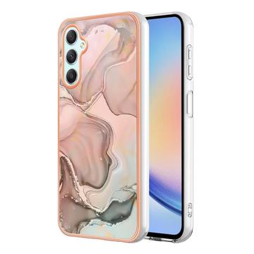 Husă TPU Samsung Galaxy A25 - Marble Pattern Electroplated IMD - Roz