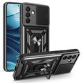 Husă Hibridă Samsung Galaxy A26 cu Inel Rotativ cu Ecran pentru Cameră - Negru