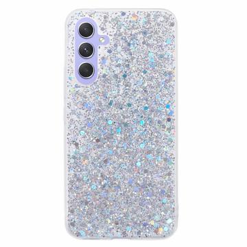 Husă TPU Samsung Galaxy A34 5G - Glitter Flakes - Argintiu