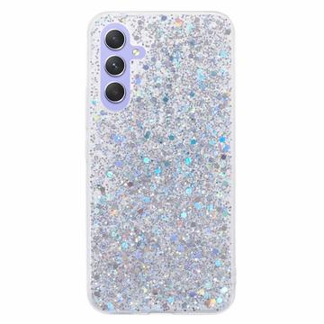 Husă TPU Samsung Galaxy A35 - Glitter Flakes - Argintiu