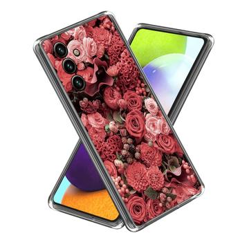 Husă TPU Subțire Stylish Samsung Galaxy A35 - Flori Roșii