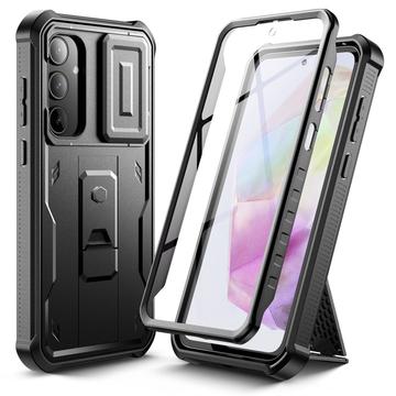 Samsung Galaxy A35 Tech-Protect Kevlar Kevlar Cam+ Case - Protecție pentru ecran, protecție pentru cameră, suport pentru picior - Negru