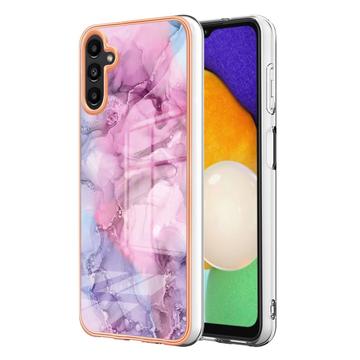 Husă TPU Samsung Galaxy A36 - Marble Pattern Electroplated IMD - Albastru / Roz