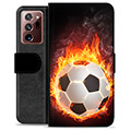 Husă Portofel Premium - Samsung Galaxy Note20 Ultra - Fotbal în Flăcări