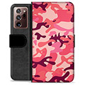 Husă Portofel Premium - Samsung Galaxy Note20 Ultra - Camuflaj Roz