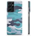 Husă TPU - Samsung Galaxy S21 Ultra 5G - Camuflaj Albastru