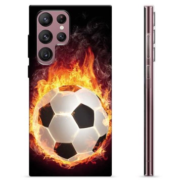 Husă TPU - Samsung Galaxy S22 Ultra 5G - Fotbal în Flăcări