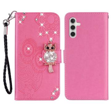 Samsung Galaxy S23 FE Bufniță Owl Rhinestone portofel caz