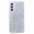 Husă TPU Samsung Galaxy S24 FE - Glitter Flakes - Argintiu