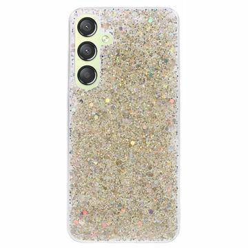 Husă TPU Samsung Galaxy S24 - Glitter Flakes - Auriu