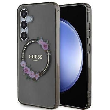 Husă Samsung Galaxy S24 Guess IML Flowers Wreath - Compatibil MagSafe