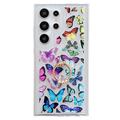 Samsung Galaxy S24 Ultra Husă Butterfly TPU cu suport pentru inel - Colorat