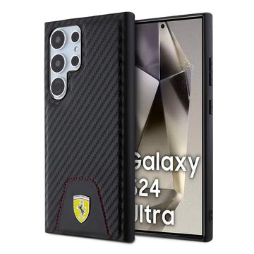 Husă Samsung Galaxy S24 Ultra Ferrari Ultra Ferrari Carbon Stitched Bottom - Negru