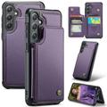 Husă cu portofel pentru carduri cu protecție RFID Samsung Galaxy S24+ - Caseme C22 - Violet