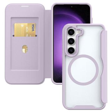 Husă Flip Samsung Galaxy S24+ cu slot pentru carduri - Compatibil MagSafe - Violet