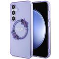 Husă Samsung Galaxy S24+ Guess IML Flowers Wreath - Compatibil MagSafe - Violet