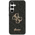 Husă Samsung Galaxy S25 - Guess Fixed Glitter 4G Metal Logo - Negru