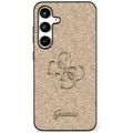 Husă Samsung Galaxy S25 - Guess Fixed Glitter 4G Metal Logo - Auriu