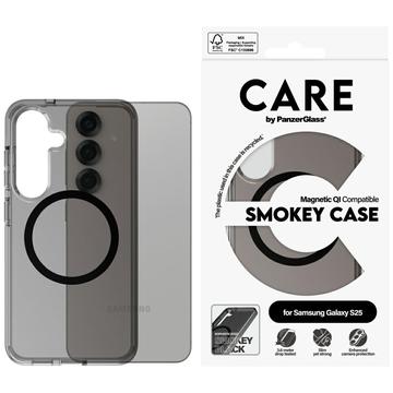 Husă Samsung Galaxy S25 PanzerGlass Care Smokey Urban Combat - compatibil MagSafe - Negru transparent