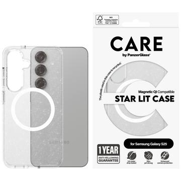 Husă Samsung Galaxy S25 PanzerGlass Care Star Lit - compatibil MagSafe - Alb transparent