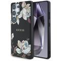 Husă Samsung Galaxy S25 Ultra Guess Grained Printed Flower Pattern - compatibil MagSafe - Negru