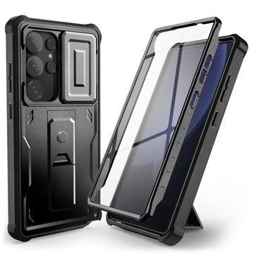 Husă Samsung Galaxy S25 Ultra Tech-Protect Kevlar Cam+ - Protecție pentru ecran, protecție pentru cameră, suport pentru picior - Negru