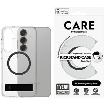 Husă Samsung Galaxy S25+ PanzerGlass Care Kickstand - compatibil MagSafe - Clar / Negru