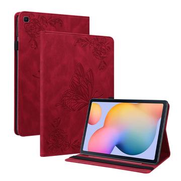 Husă folio seria Butterfly Samsung Galaxy Tab S6 Lite 2020/2022/2024 - Roșu