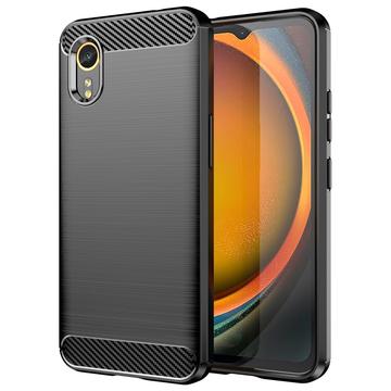 Husă TPU Brushed Samsung Galaxy Xcover7 - Fibră de Carbon - Negru