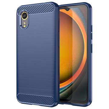 Husă TPU Brushed Samsung Galaxy Xcover7 - Fibră de Carbon - Albastru