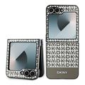 Husă Samsung Galaxy Z Flip6 DKNY Repeat Pattern Bottom Stripe - Compatibil MagSafe - maro