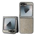 Husă Hibrid Samsung Galaxy Z Flip6 - Guess Glitter Flakes Metal Logo - Auriu