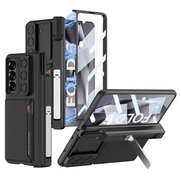 Samsung Galaxy Z Fold6 GKK Husă hibridă magnetică cu suport pentru carduri - Negru