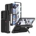 Samsung Galaxy Z Fold6 GKK Magnetic Hybrid Case w. Card Holder, Camera Slider (Open-Box Satisfactory) - Carbon Fiber