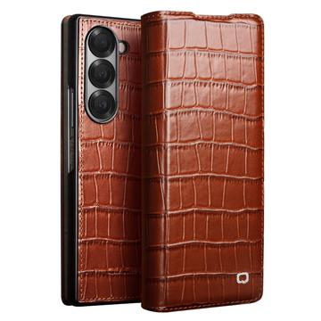 Husă Piele Portofel Samsung Galaxy Z Fold6 - Qialino Classic - Crocodil