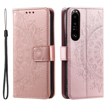 Husă Portofel Sony Xperia 1 VI - Mandala - Auriu Roze