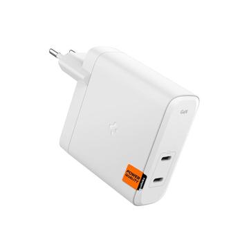 Încărcător de perete Spigen ArcStation Pro GaN-1402 Dual USB-C 140W - alb