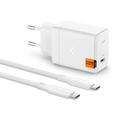 Încărcător de perete Spigen ArcStation Pro GaN-651 65W cu cablu Type-C - alb