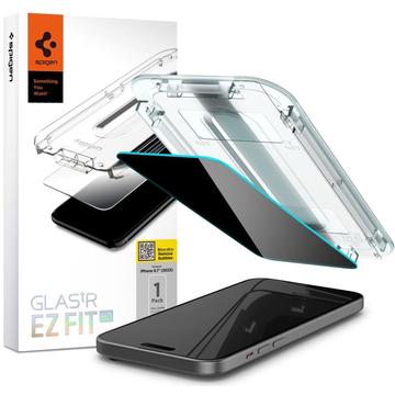 Geam Protecție Ecran - 9H - iPhone 15 Pro - Spigen Glas.tR Ez Fit Privacy