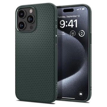 Husă TPU iPhone 15 Pro - Spigen Liquid Air - Verde Închis