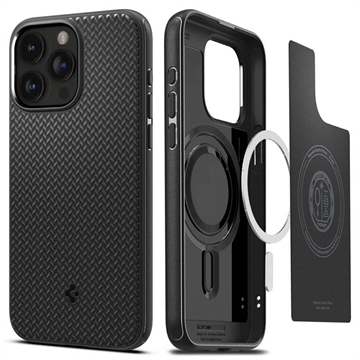 Husă Hibrid iPhone 15 Pro - Spigen Mag Armor - Negru Mat